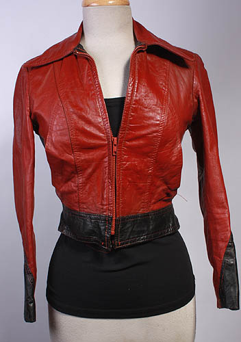 WOMENS VTG CUTE SOFT LEATHER CROPPED BIKER JACKET sz XS  