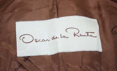 WOMENS VTG OSCAR DE LA RENTA LEATHER SPY/MOD COAT sz L  