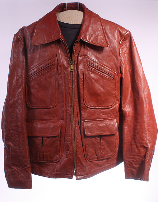 MENS VTG SOFT LEATHER SHOP FLIGHT/BIKER JACKET sz 44  